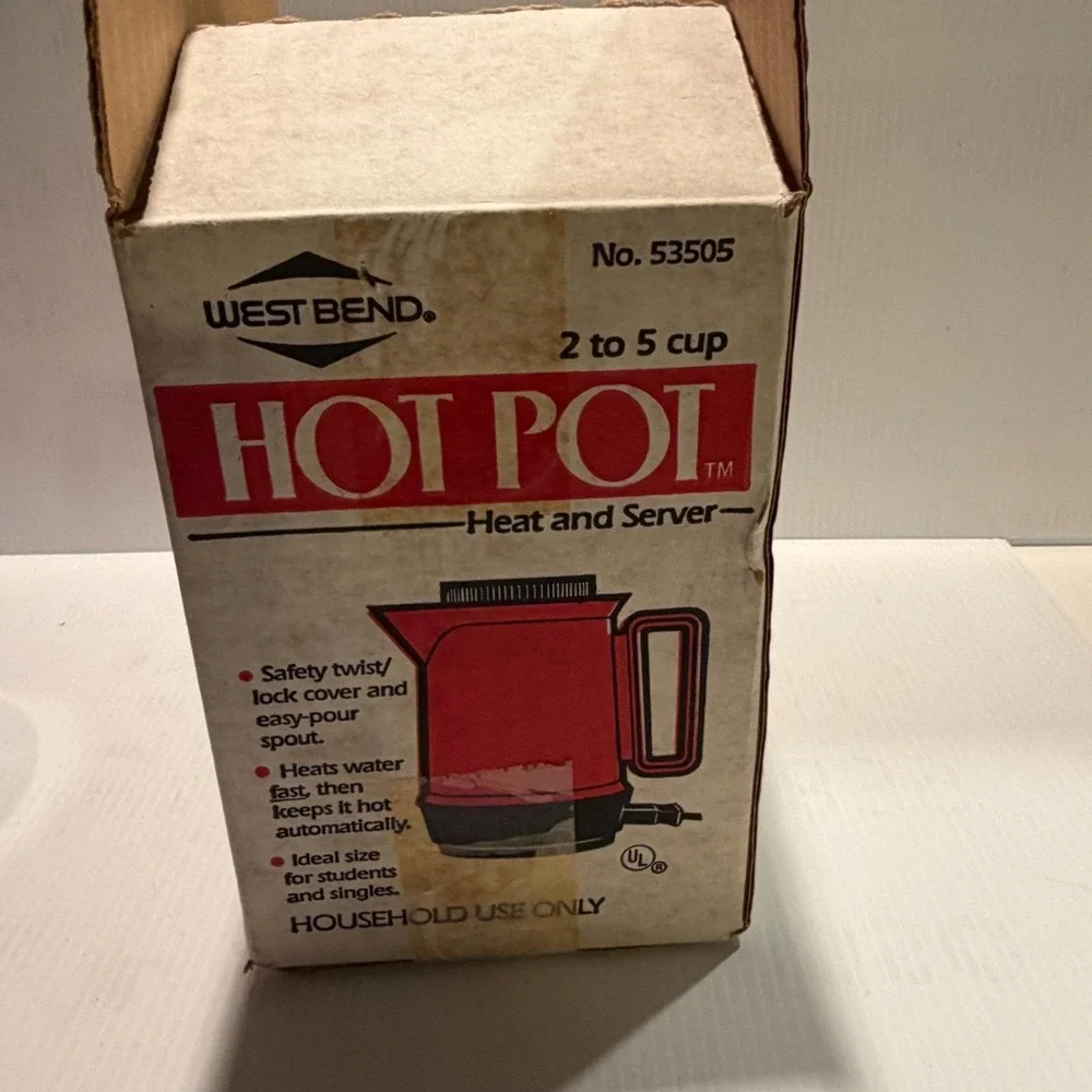West Bend Vintage Hot Pot 36 Oz 2-6 Cup Plug In NOS New Old Stock TESTED Tea